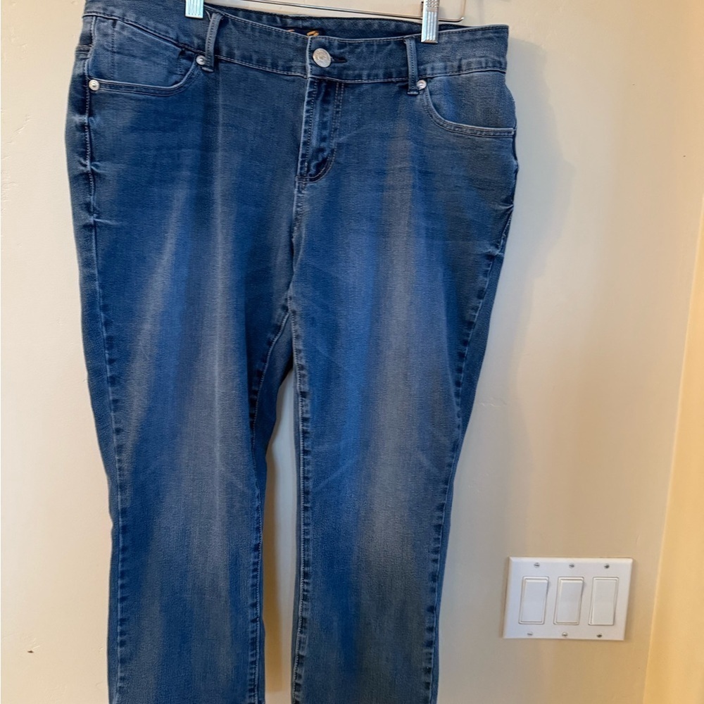Seven7 Blue Skinny Jeans with Subtle Fading Sz.16W